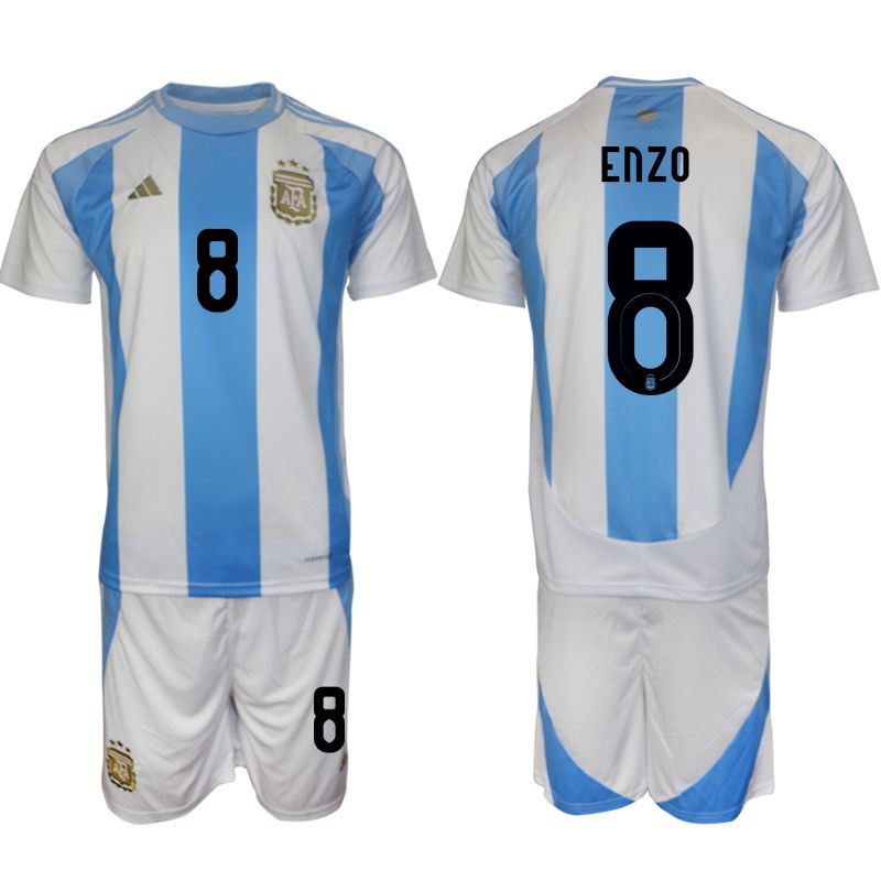 Men 2024-2025 Season Argentina home white 8 Soccer Jersey
